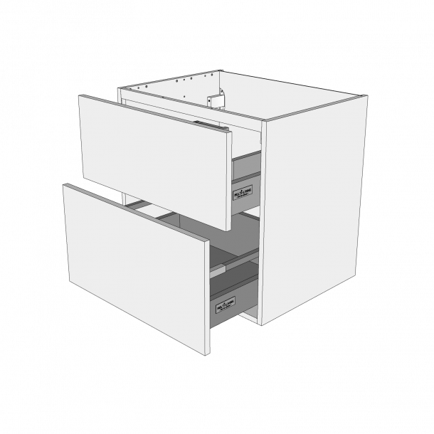 Bad vaskeskab 60 cm med 2 skuffer - fuldudtrk