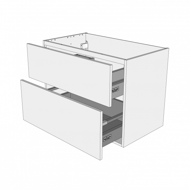 Bad vaskeskab 80 cm med 2 skuffer - fuldudtrk