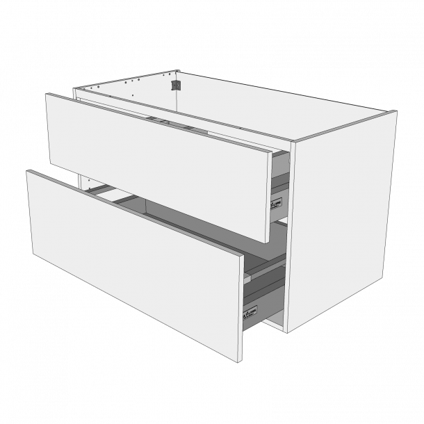 Bad skuffeskab 120 cm med 2 skuffer - fuldudtrk