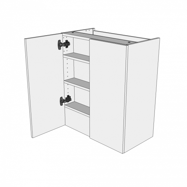 Emhtteskab 60 cm med 2 hylder og 2 lger