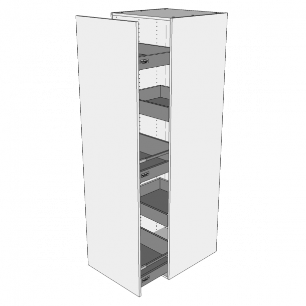 Indbygningsskab til kl 60 cm med toplge, hylde og skuffe - deludtrk