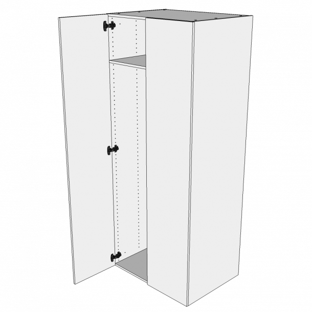 Hj vitrineskab 80 cm med 3 hylder og lge i klar glas