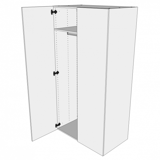 Bjleskab 80 cm med hylde, Bjlestang og 2 lger