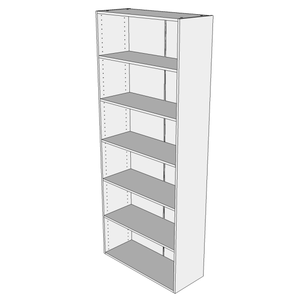 Tilpasningsskab 80 cm med 5 hylder