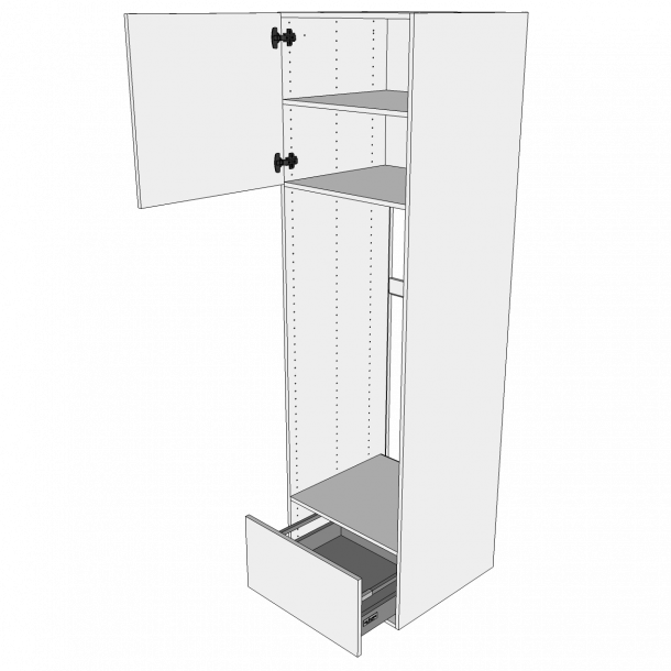 Combiskab 80 cm med 4 hylder, Bjlestang og 2 lger