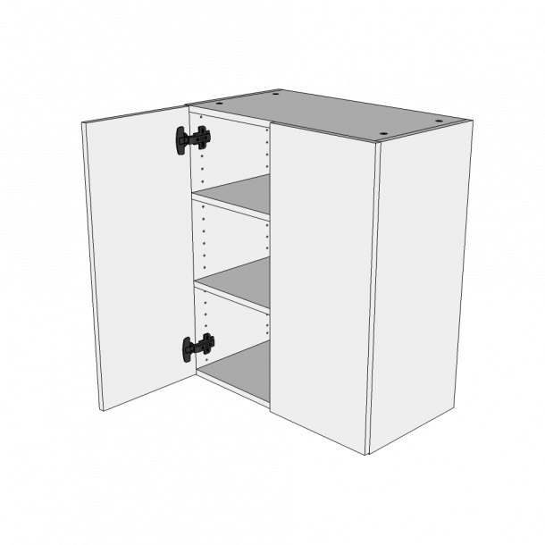 Overskab 80 cm med 2 hylder og 2 lger