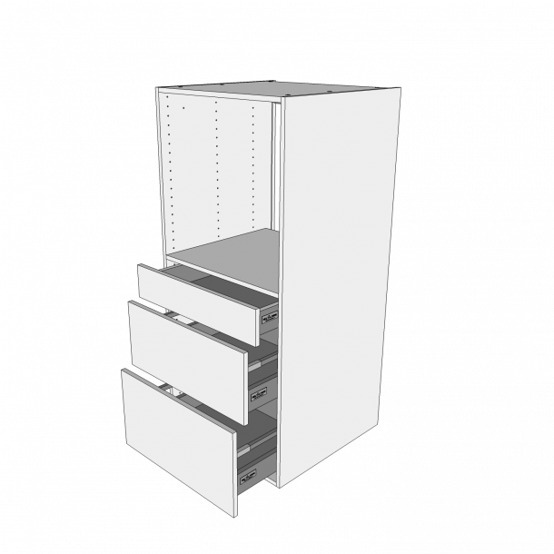 Semi Indbygningsskab til ovn 60 cm med 3 skuffer - deludtrk