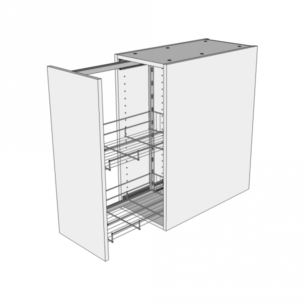 Opbevaringsskab 30 cm med frontudtrkssystem med 2 trdkurve