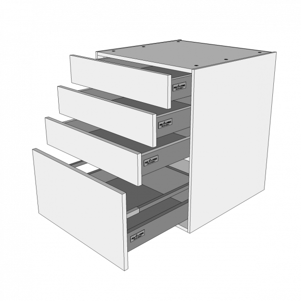 Skuffeskab 40 cm med 4 skuffer - fuldudtrk