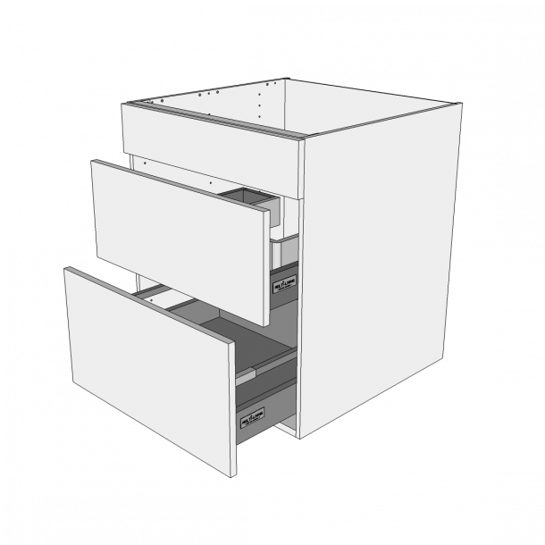 Vaskeskab/kolonialskab 80 cm med 2 skuffer - fuldudtrk
